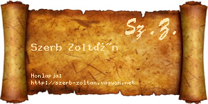 Szerb Zoltán névjegykártya